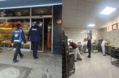 Fırın denetimi yapan zabıta ekipleri, hijyen ve kalite kontrolü için inceleme yapıyor.